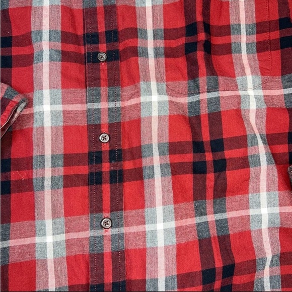 Eddie Bauer Men's Red Black 100% Cotton Oversized Flannel Shirt  / Shacket Large - Picture 3 of 7